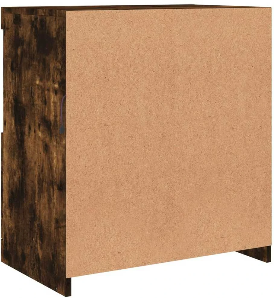 Šoninė spintelė su LED lemputėmis, dūminio ąžuolo, 60,5x37x67cm