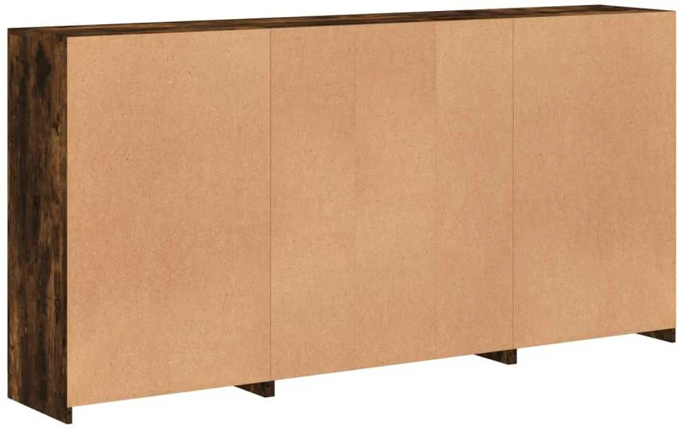 Šoninė spintelė su LED lemputėmis, dūminio ąžuolo, 202x37x100cm