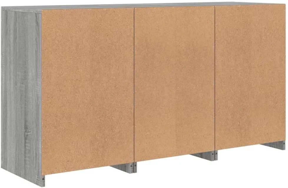 Šoninė spintelė su LED lemputėmis, pilka ąžuolo, 123x37x67cm