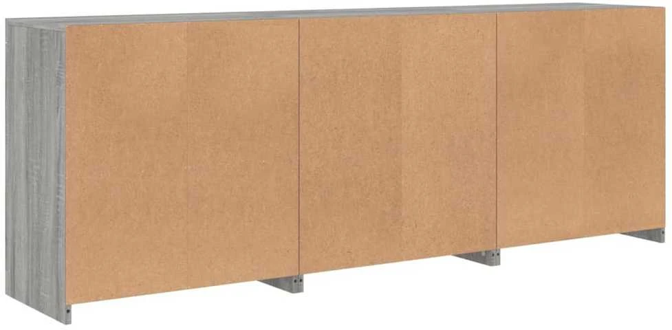 Šoninė spintelė su LED lemputėmis, pilka ąžuolo, 181,5x37x67cm