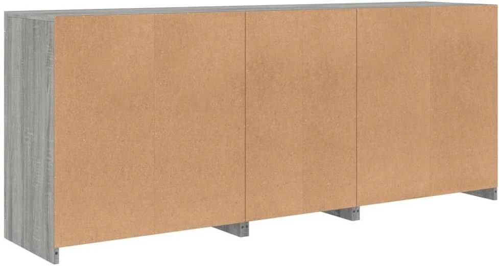 Šoninė spintelė su LED lemputėmis, pilka ąžuolo, 162x37x67cm