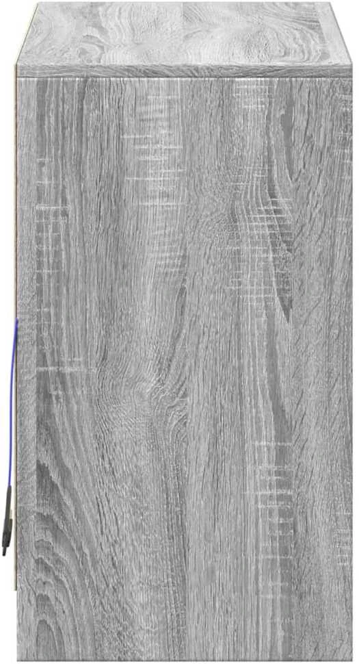 Šoninė spintelė su LED, pilka ąžuolo, 72x34x61cm, mediena