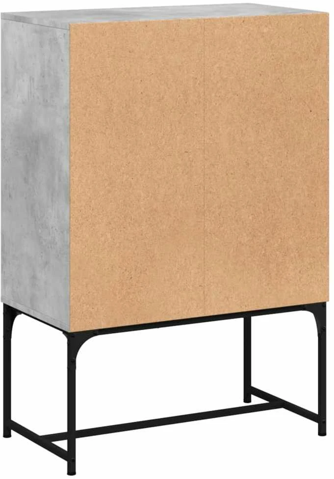 Šoninė spintelė su stiklinėmis durelėmis, betono, 69x37x100cm