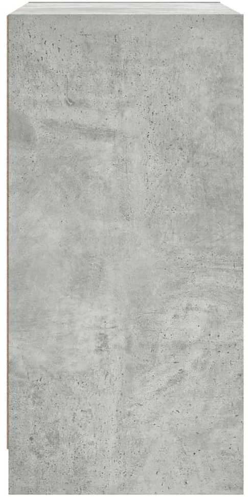 Šoninė spintelė su stiklinėmis durelėmis, betono, 68x37x75,5cm