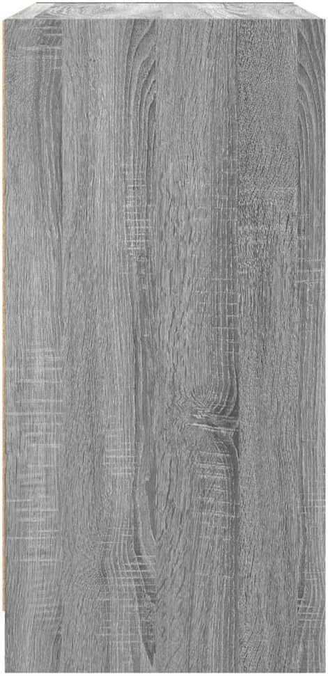 Šoninė spintelė su stiklinėmis durelėmis, pilka, 68x37x75,5cm
