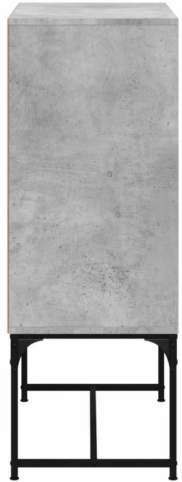 Šoninė spintelė su stiklinėmis durelėmis, betono, 69x37x100cm