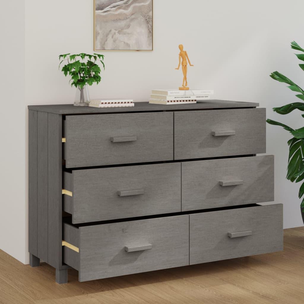 Šoninė spintelė HAMAR, šviesiai pilka, 113x40x80cm, pušis