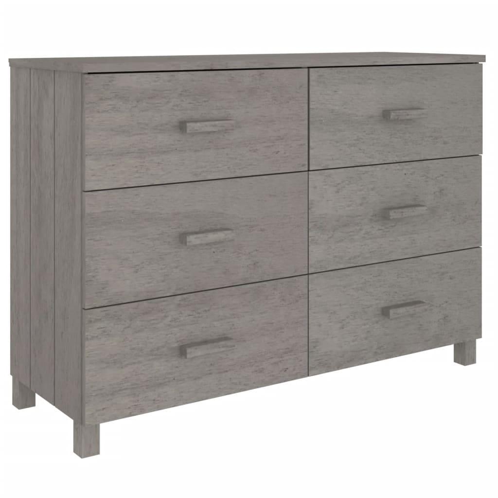 Šoninė spintelė HAMAR, šviesiai pilka, 113x40x80cm, pušis