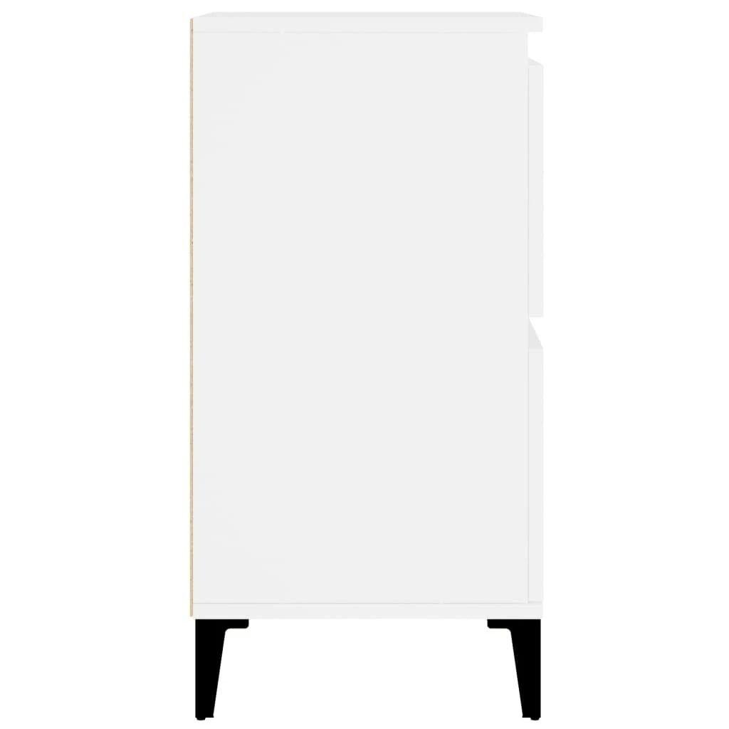 Šoninės spintelės, 2vnt., baltos, 60x35x70cm, apdirbta mediena