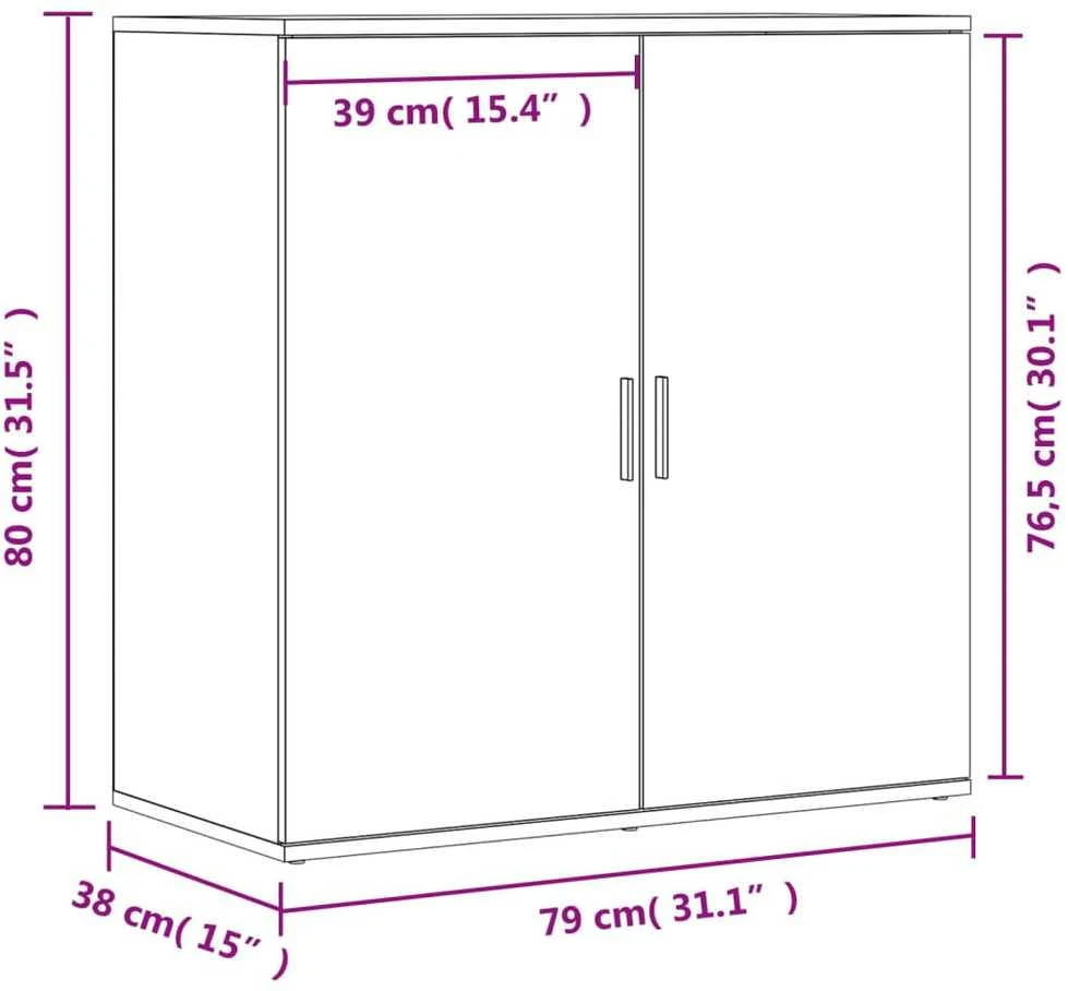 Šoninės spintelės, 2vnt., baltos, 79x38x80cm, apdirbta mediena