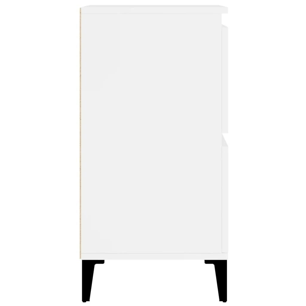 Šoninės spintelės, 3vnt., baltos, 60x35x70cm, apdirbta mediena