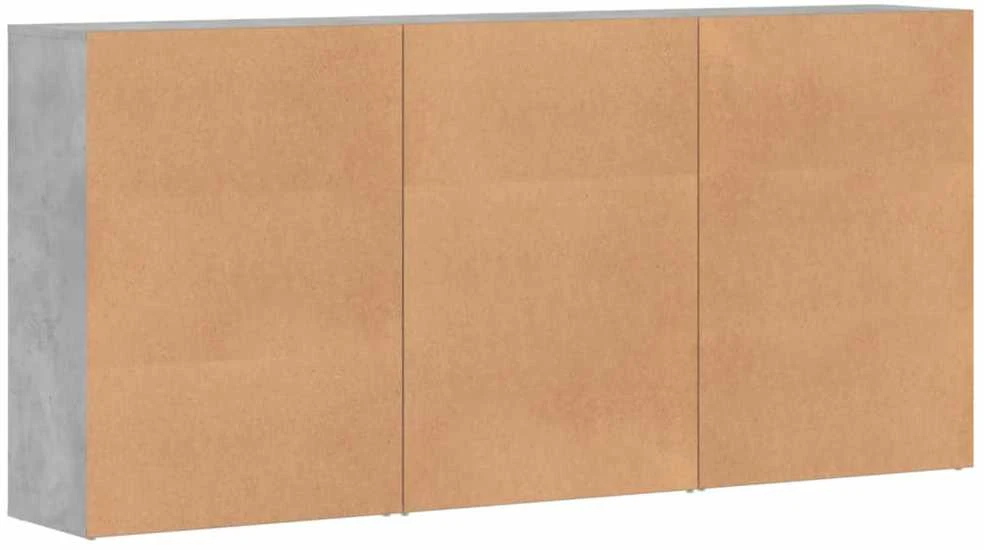 Šoninės spintelės, 3vnt., betono, 60x31x84cm, apdirbta mediena