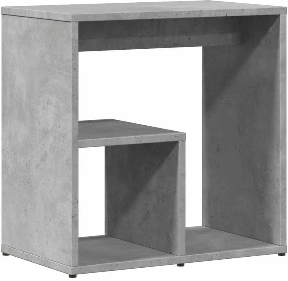 Šoniniai staliukai, 2vnt., betono, 50x30x50cm, apdirbta mediena