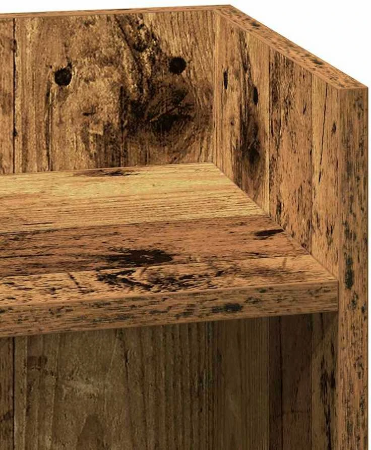 Šoniniai staliukai su lentyna, 2vnt., medienos, 25,5x27x60cm
