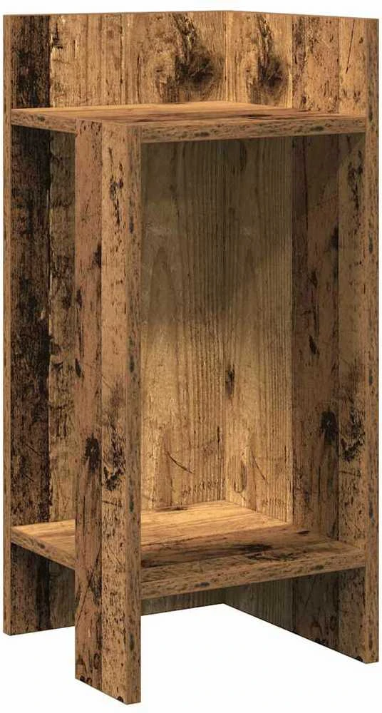 Šoniniai staliukai su lentyna, 2vnt., medienos, 25,5x27x60cm