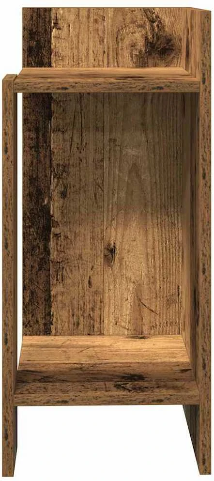 Šoniniai staliukai su lentyna, 2vnt., medienos, 25,5x27x60cm
