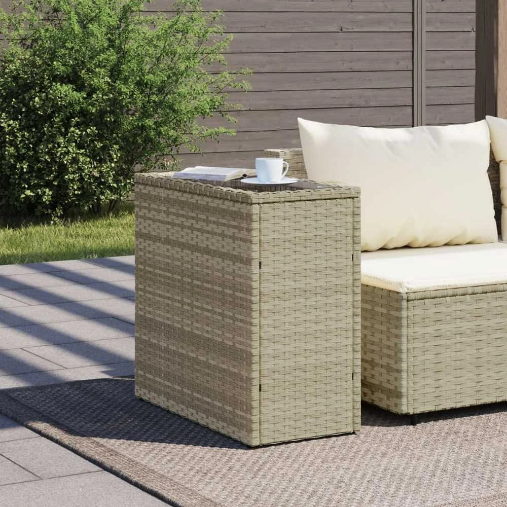 Šoninis sodo staliukas, pilkas, 58x27,5x55cm, poliratanas