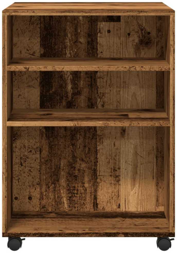 Šoninis staliukas su ratukais, medienos, 55x60x78cm, mediena