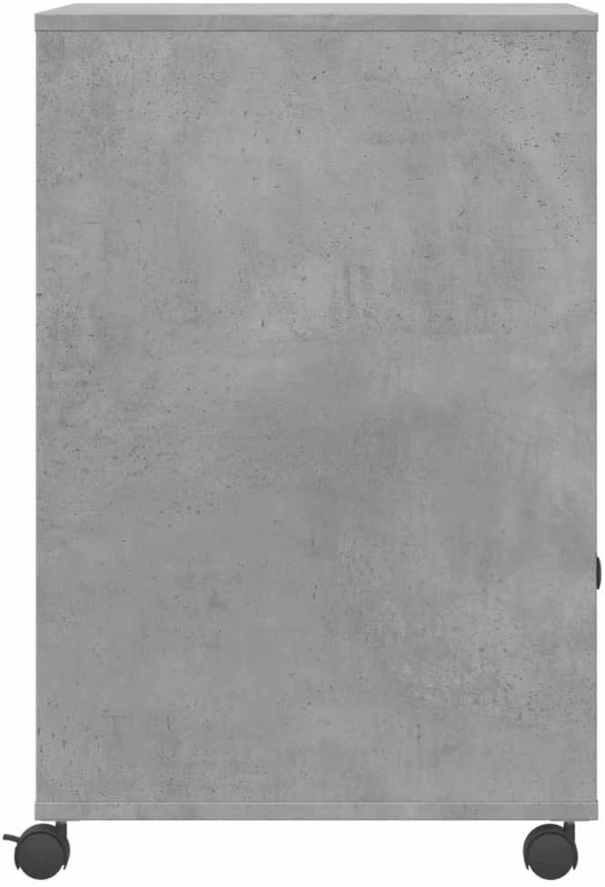 Spausdintuvo stovas su ratukais, betono pilkas, 60x48x74cm