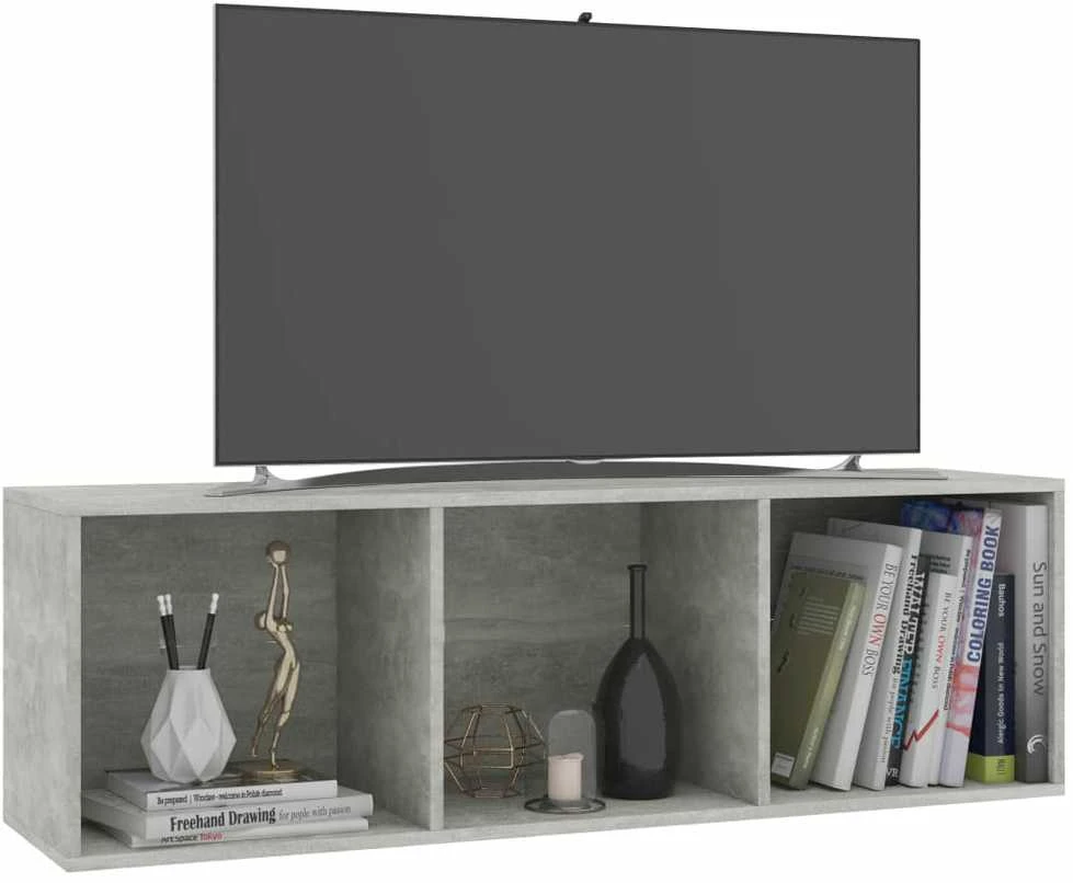 Spintelė knygoms/TV, betono, 36x30x114cm, apdirbta mediena