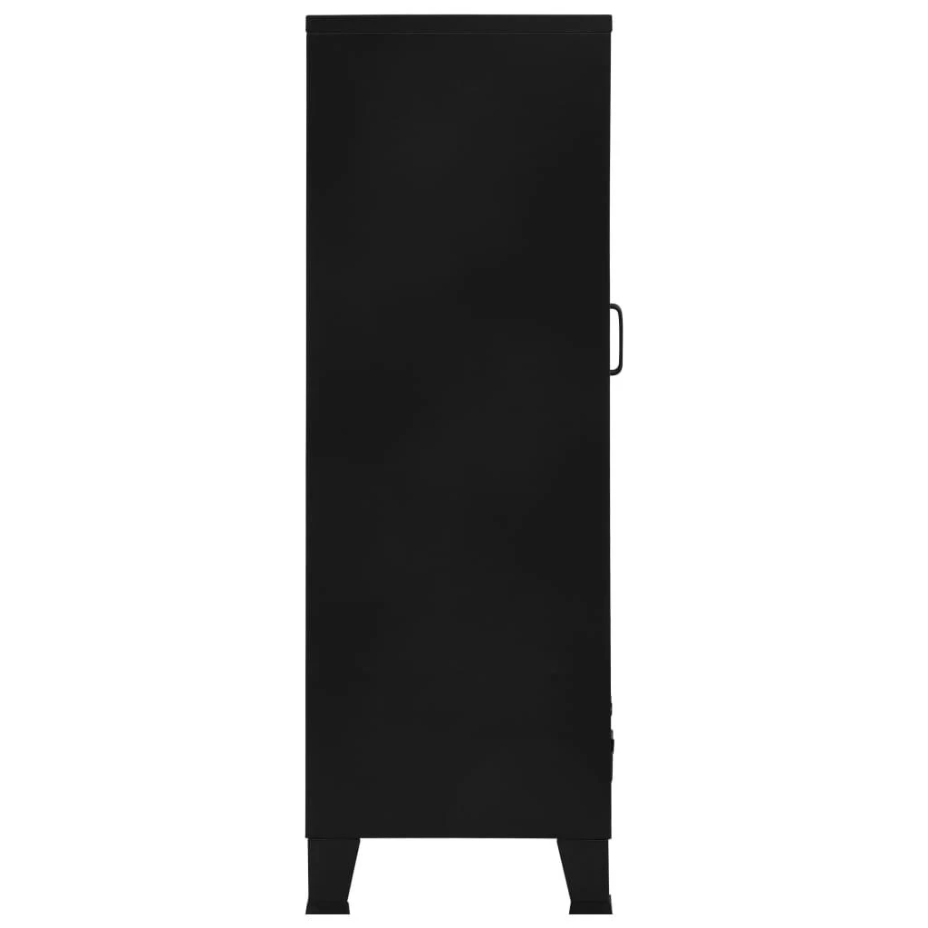 Spinta dokumentams su tinklinėmis durimis, juoda, 75x40x120cm