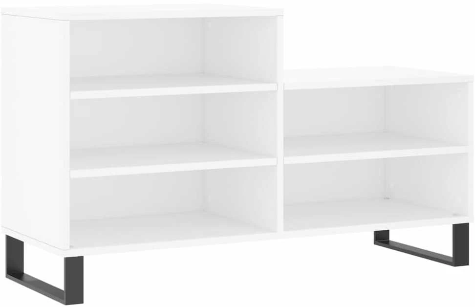 Spintelė batams, baltos spalvos, 102x36x60cm, apdirbta mediena