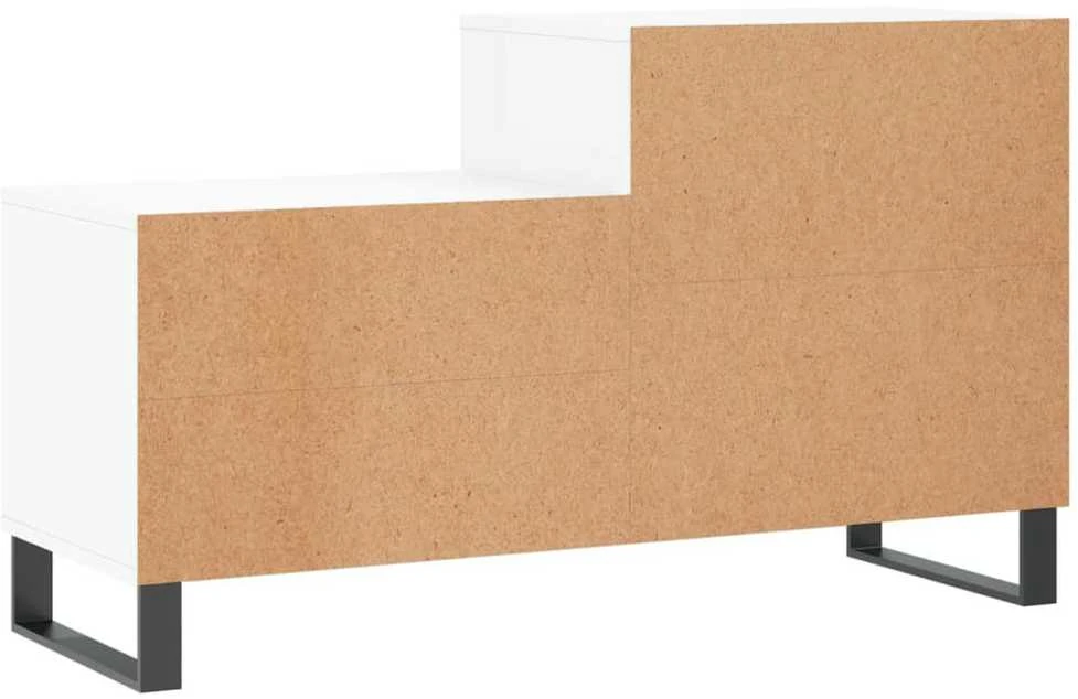 Spintelė batams, baltos spalvos, 102x36x60cm, apdirbta mediena