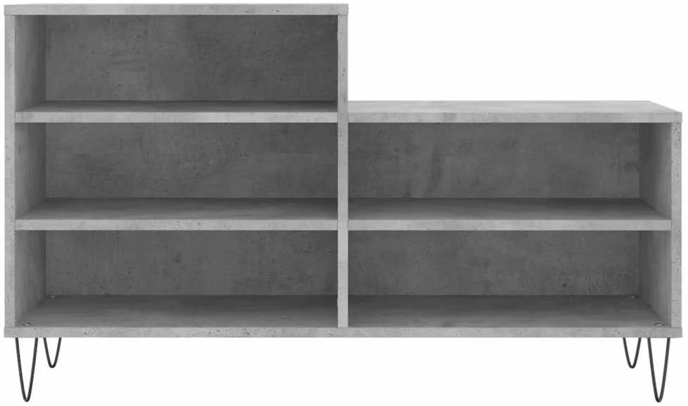 Spintelė batams, betono pilka, 102x36x60cm, apdirbta mediena