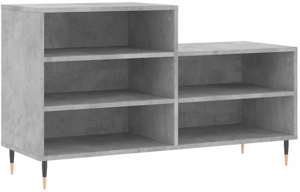 Spintelė batams, betono pilka, 102x36x60cm, apdirbta mediena