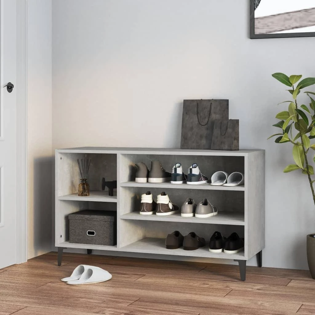 Spintelė batams, betono pilka, 102x36x60cm, apdirbta mediena