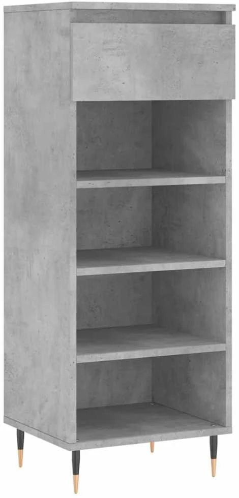 Spintelė batams, betono pilka, 40x36x105cm, apdirbta mediena