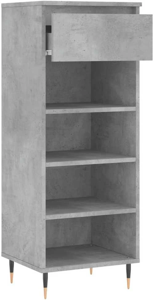 Spintelė batams, betono pilka, 40x36x105cm, apdirbta mediena