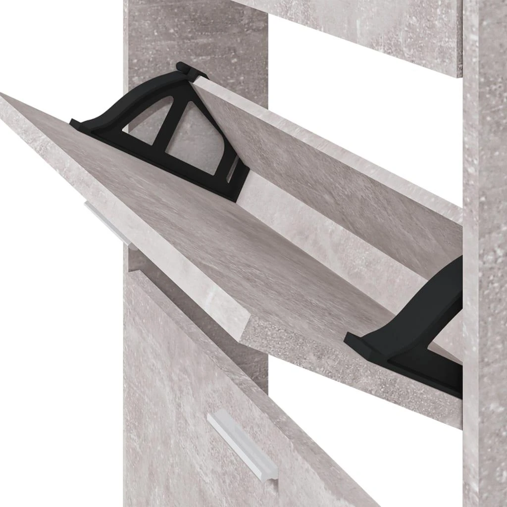Spintelė batams, betono pilka, 59x17x150cm, apdirbta mediena