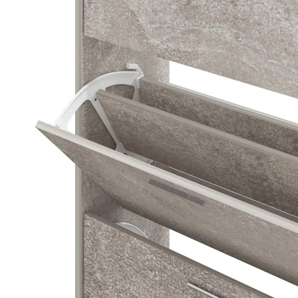Spintelė batams, betono pilka, 63x24x103cm, apdirbta mediena