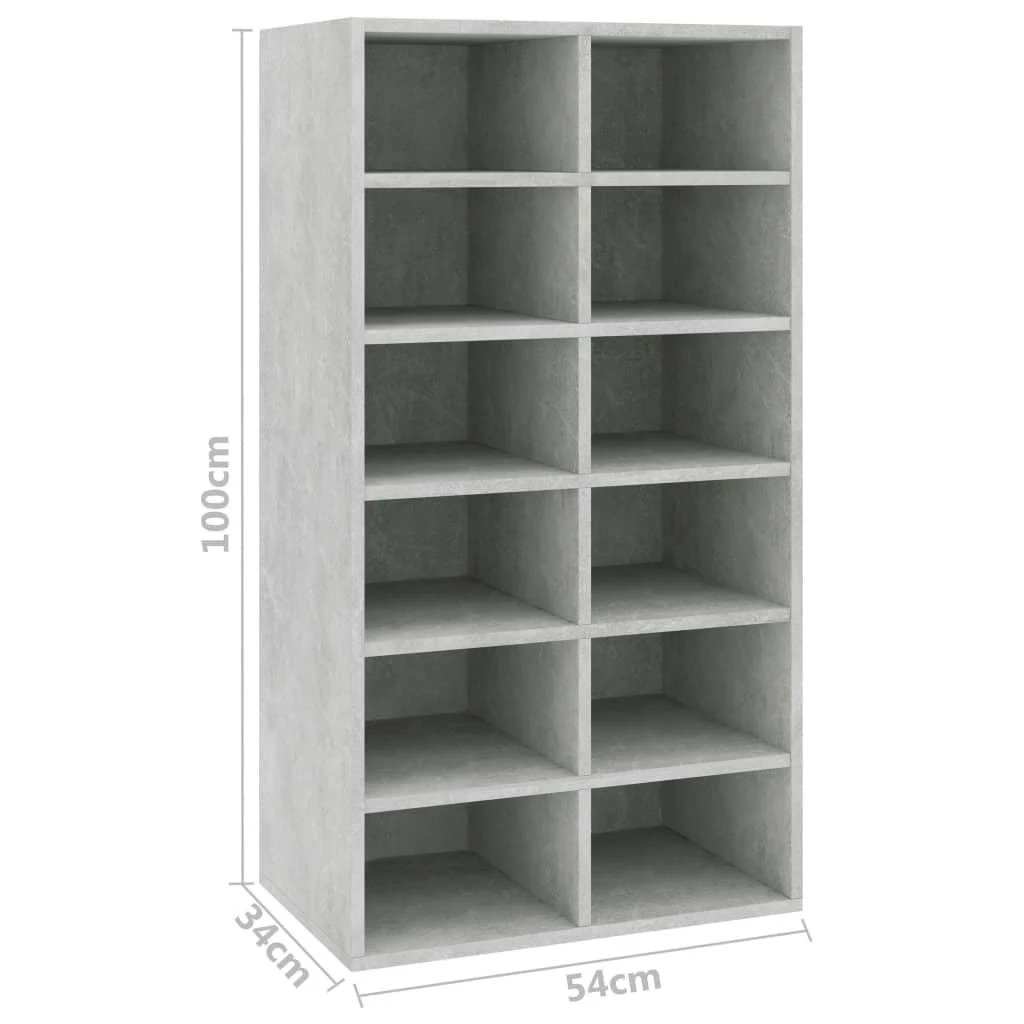 Lentyna batams, betono pilkos spalvos, 54x34x100,5cm, mediena