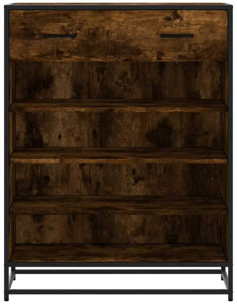 Spintelė batams, dūminio ąžuolo, 75x38x97,5cm, mediena/metalas