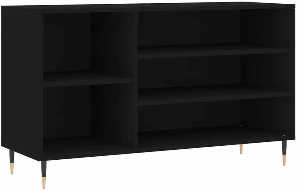 Spintelė batams, juodos spalvos, 102x36x60cm, apdirbta mediena