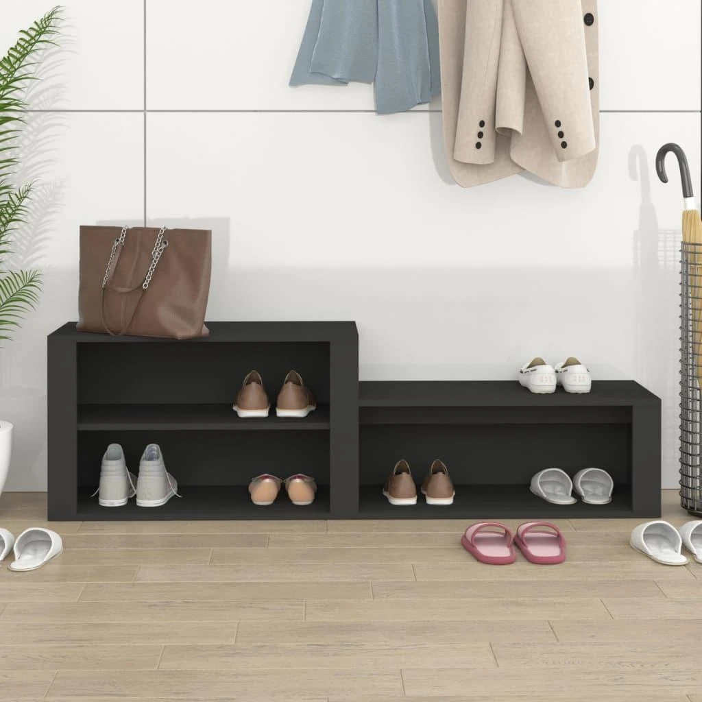Spintelė batams, juodos spalvos, 150x35x45cm, apdirbta mediena