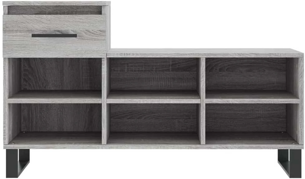 Spintelė batams, pilka ąžuolo, 102x36x60cm, apdirbta mediena