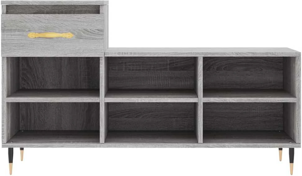 Spintelė batams, pilka ąžuolo, 102x36x60cm, apdirbta mediena