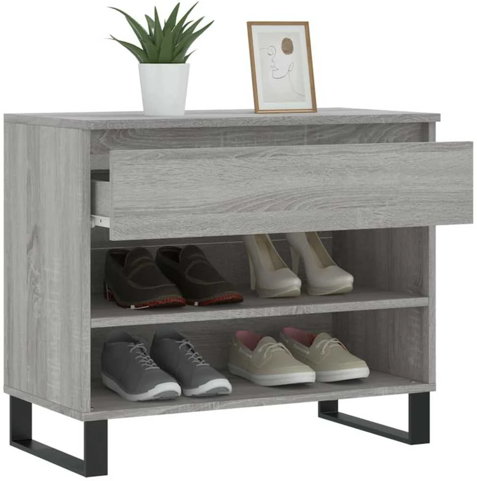 Spintelė batams, pilka ąžuolo, 70x36x60cm, apdirbta mediena