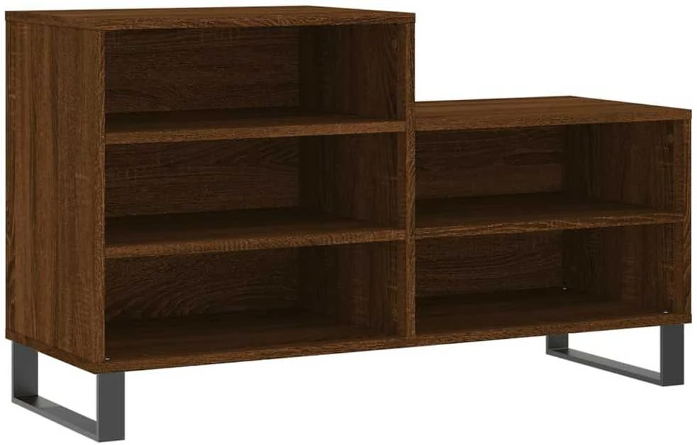 Spintelė batams, ruda ąžuolo, 102x36x60cm, apdirbta mediena