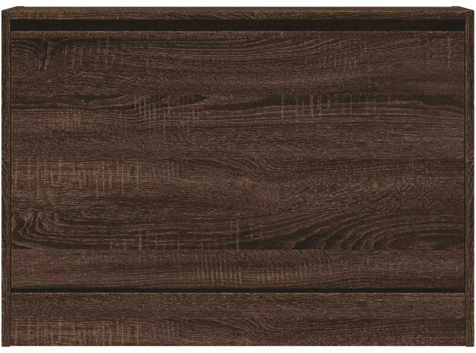Spintelė batams, ruda ąžuolo, 80x21x57cm, apdirbta mediena