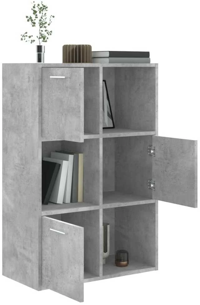 Spintelė daiktams, betono pilka, 60x29,5x90cm, apdirbta mediena