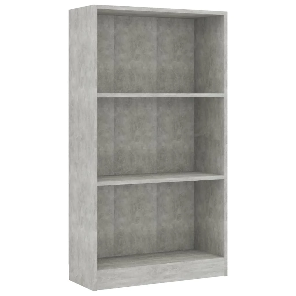 Spintelė knygoms, 3 lentynos, betono, 60x24x109cm, mediena