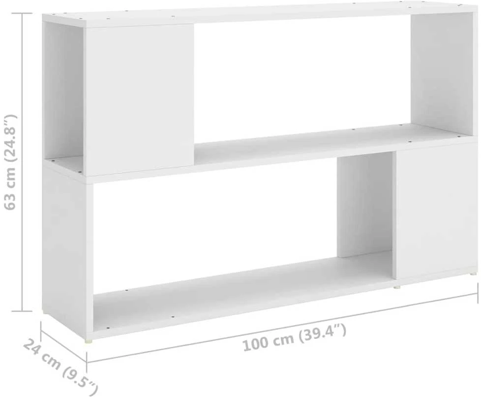Spintelė knygoms, baltos spalvos, 100x24x63cm, apdirbta mediena