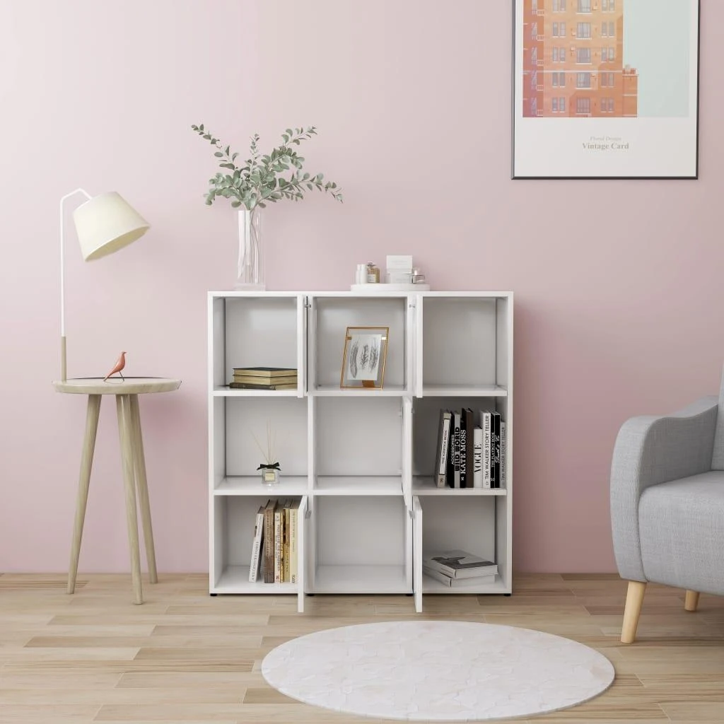 Spintelė knygoms, baltos spalvos, 90x30x90cm, apdirbta mediena