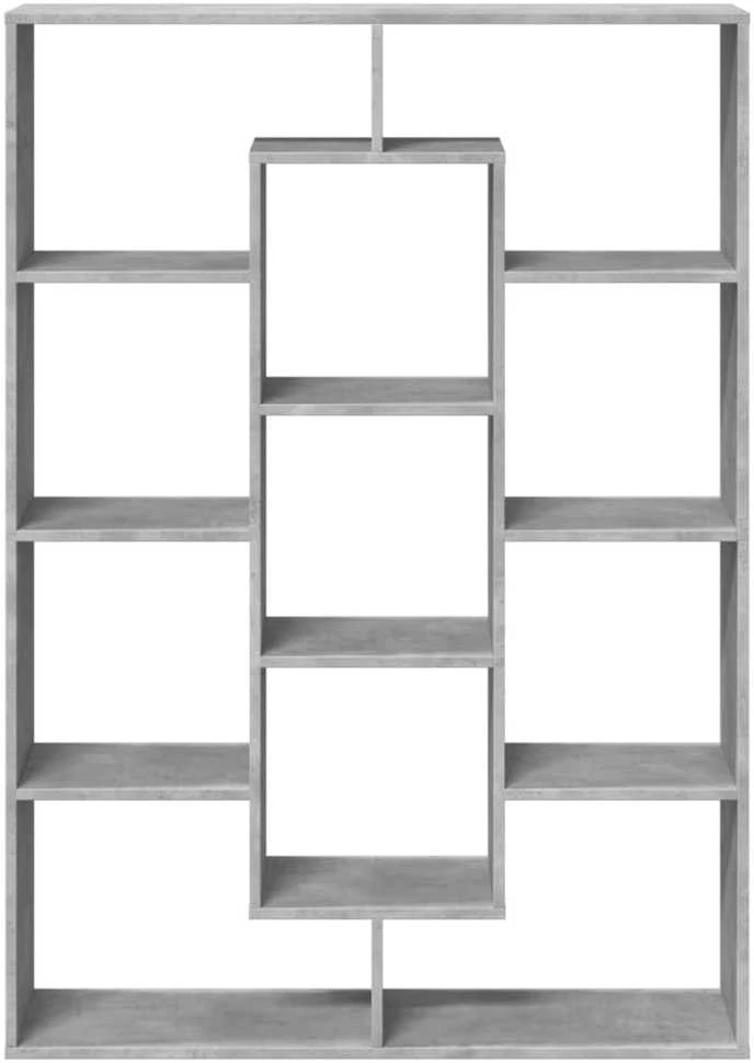 Spintelė knygoms, betono pilkos spalvos, 102x29x143cm, MDP