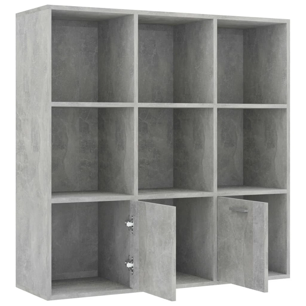 Spintelė knygoms, betono pilka, 98x30x98cm, apdirbta mediena