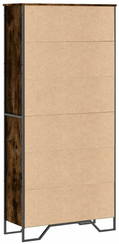 Spintelė knygoms, dūminio ąžuolo, 80x31x169cm, mediena
